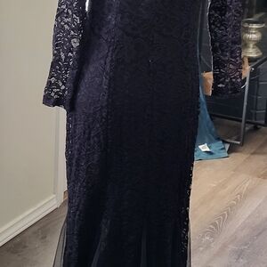 Candie's Elegant Black Lace Long Sleeve Dress